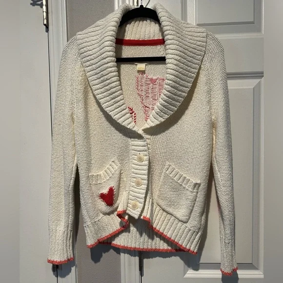 Maeve Heart Cardigan Sweater. XS. - Picture 5 of 9